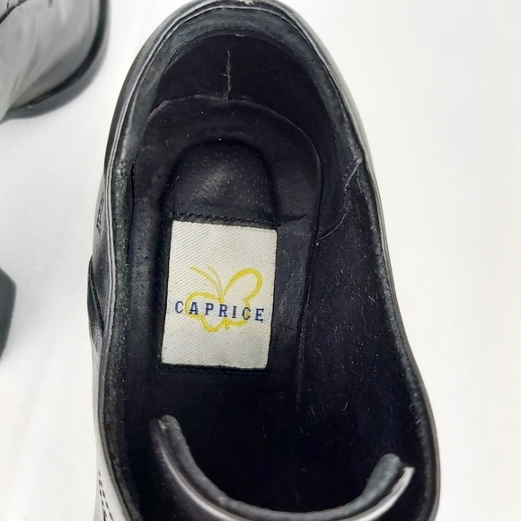 𝅺Caprice vintage leather ankle laced black heeled shoes made in Brazil size 37 - Picture 8 of 11